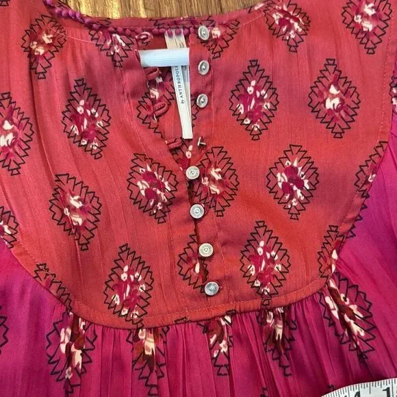 By Anthropologie pink boho dolman sleeve blouse M - Picture 10 of 11